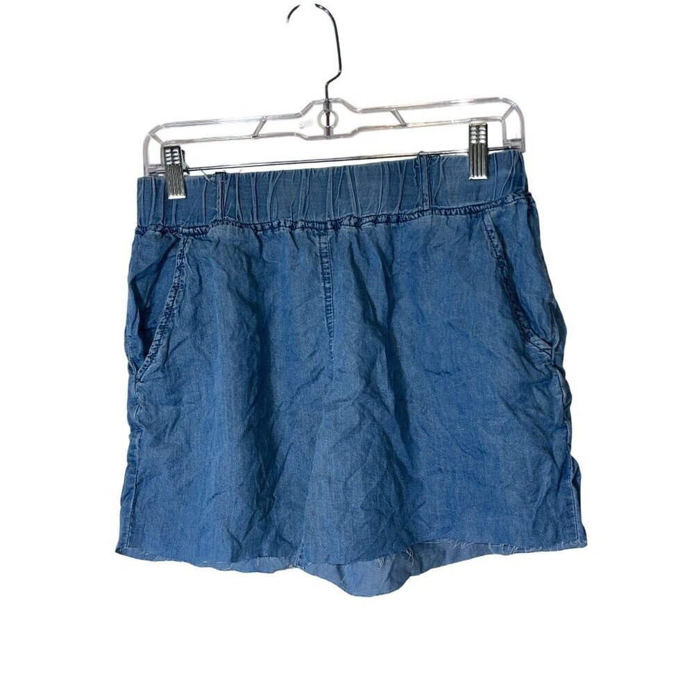 Threasure & Supply Womens Blue Denim Elastic Waist Shorts Medium Womens